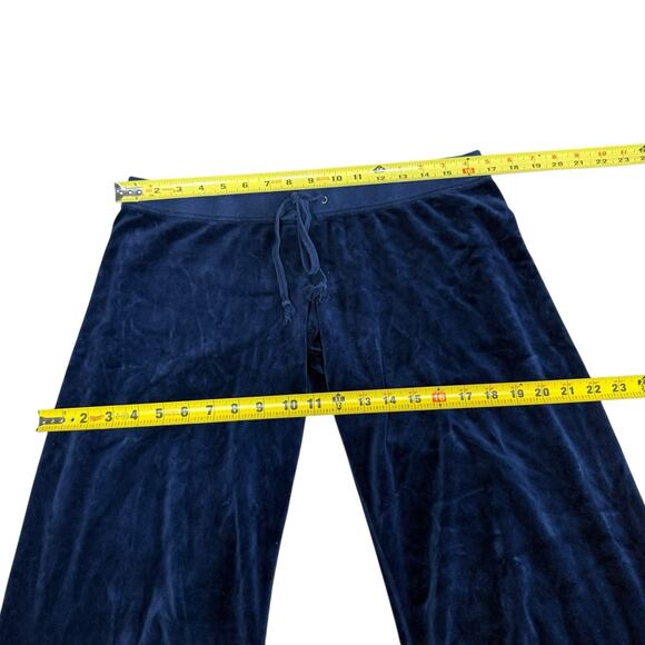 Vtg Y2K Juicy Couture Sweatpants Velvet Velour Navy Blue Large Retro - Picture 7 of 10